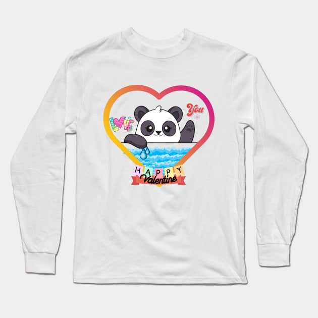 LOVE You HAPPY Valentine Long Sleeve T-Shirt by Sashmika Prabhashwara